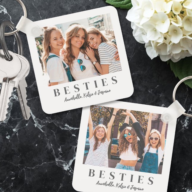 Two Photo Double Sided Friends Key Ring (Two Photo Double Sided Friends Keychain )