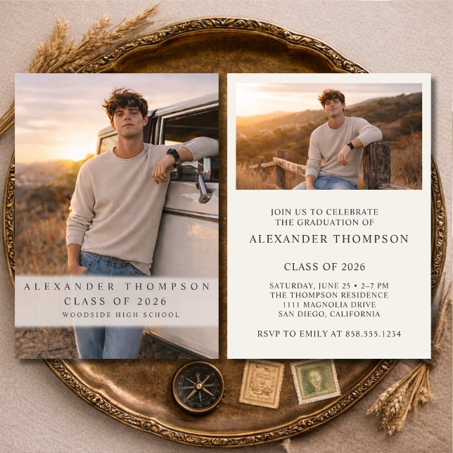 Two Photo Graduation Party Invitation (Creator Uploaded)