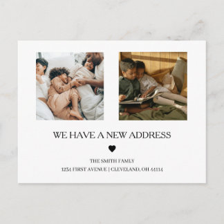 Two Photo Handwritten Text | Elegent Announcement Postcard
