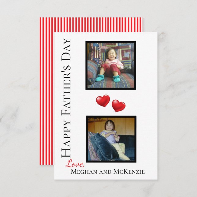 Two Photo Happy Father's Day Personalised Card (Front/Back)
