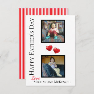 Two Photo Happy Father's Day Personalised Card