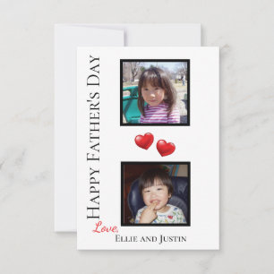 Two Photo Happy Father's Day Personalised Card