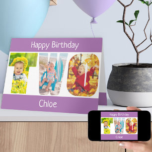 TWO Photo Letters Girls 2nd Birthday Card