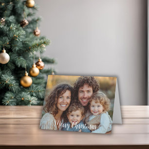 Two Photo Merry Christmas Holiday Folded Card