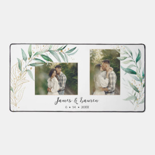 Two-Photo Modern Eucalyptus  Desk Mat