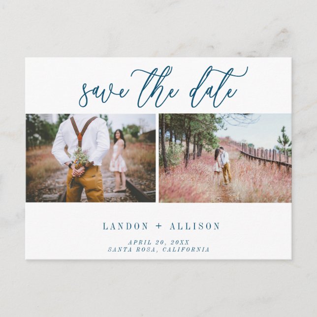 Two Photo Save the Date Card (Front)