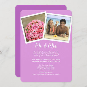 Two Photo Template Mr Mrs Marriage Announcement