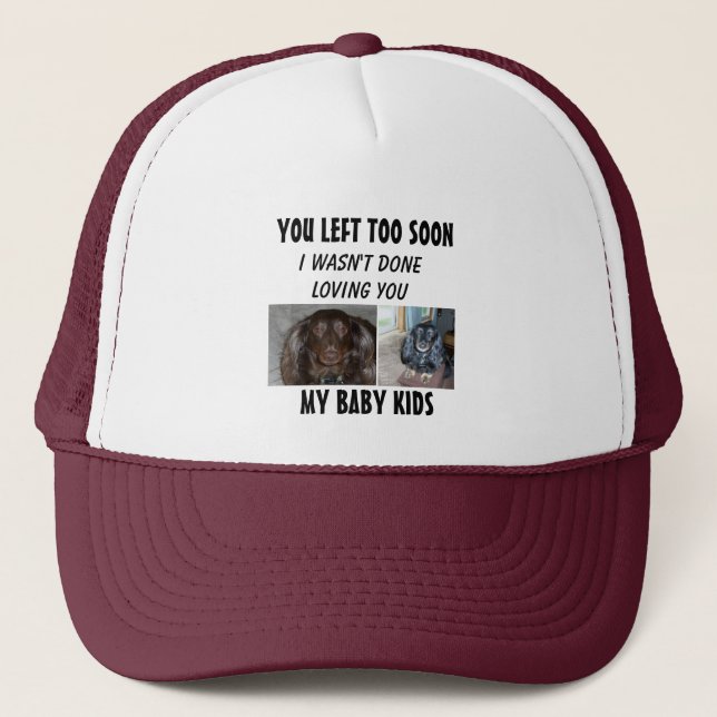Two Photo Tribute With Loving Message Trucker Hat (Front)