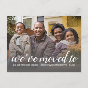 Two Photo We've Moved Script Change of Address Postcard