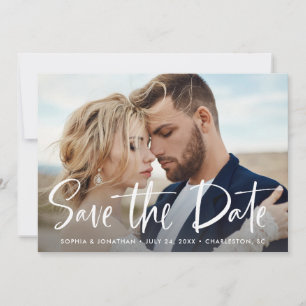 Two Photo with Modern Script Save The Date