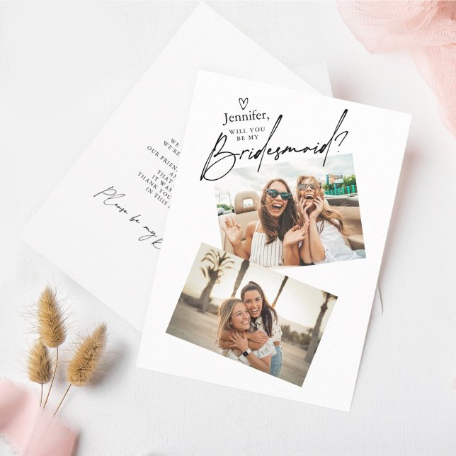 Two Photos Bridesmaid Proposal Card Template (Creator Uploaded)