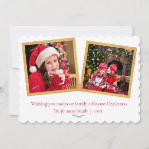 Two Photos Christmas Festive Greeting Card