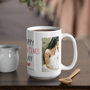Two Photos   Happy Valentines Day   Couple Gift Coffee Mug