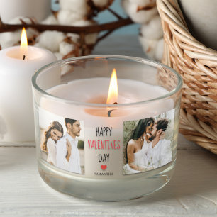 Two Photos   Happy Valentines Day   Couple Gift Rectangular Sticker