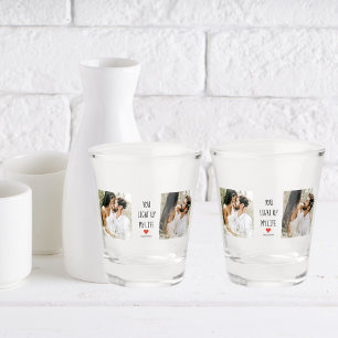 Two Photos Happy Valentines Day Romantic Quote Shot Glass