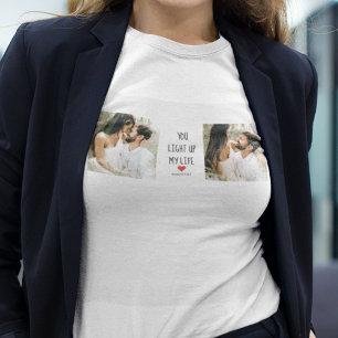 Two Photos   Happy Valentines Day   Romantic Quote T-Shirt