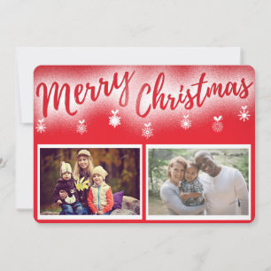 Two Photos Merry Christmas Season's Greetings Card