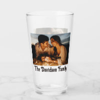 TWO Photos Personalised 16oz Pint Glass