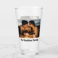 Two Photos Personalised Custom 16oz Pint Glass