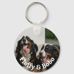 TWO PHOTOS Personalised Pets Photo Keychain