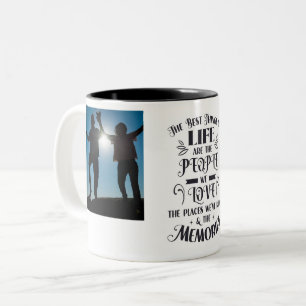 Two photos personalised photo mug with best things
