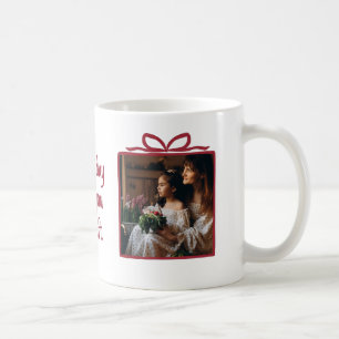 Two Photos Red Gift Box and Bow Frame Coffee Mug