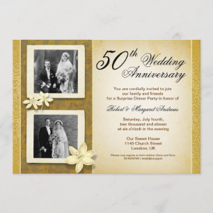 two photos wedding anniversary invitations