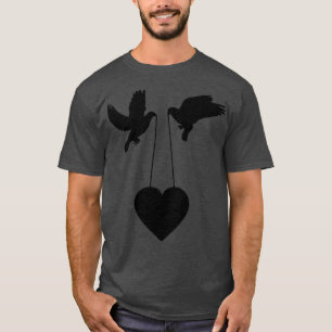 Two pigeons holding a heart tied by a thread 1 T-Shirt