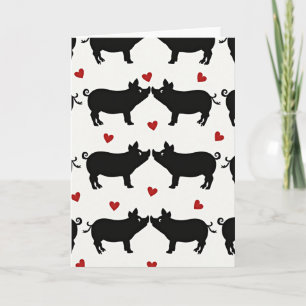 Two Pigs In Love Card