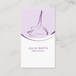 Two Pilates Poses on the Reformer Colour Business Card