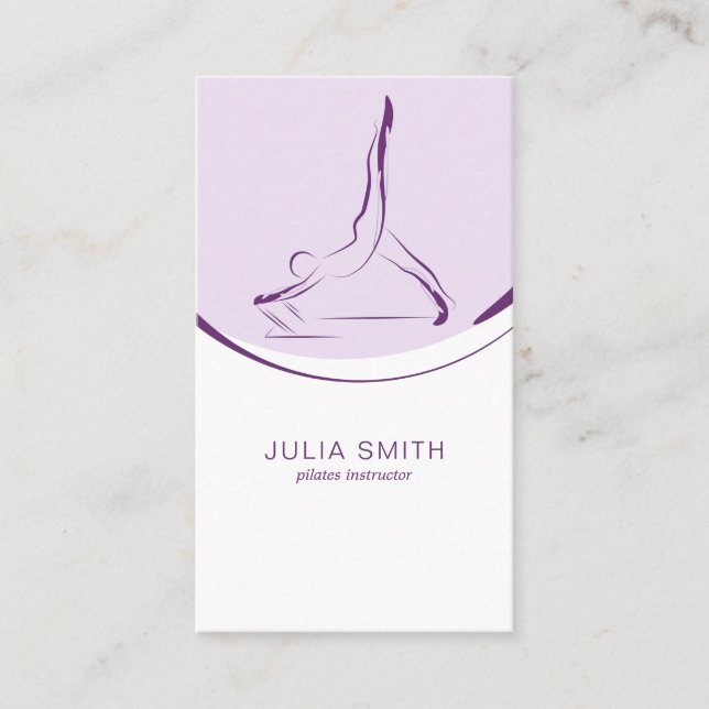 Two Pilates Poses on the Reformer | Colour Business Card (Front)