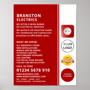 Two Pin Power Socket, Electrician Advertising Poster