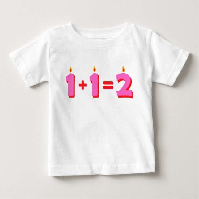 Two Pink 2nd Birthday Baby Girl T-Shirt (Front)