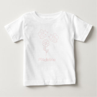 Two Pink Baby Bumblebees One Pink Daisy Add Name T-Shirt