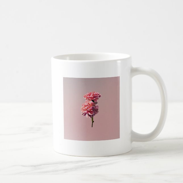 Two Pink Carnations Coffee Mug (Right)
