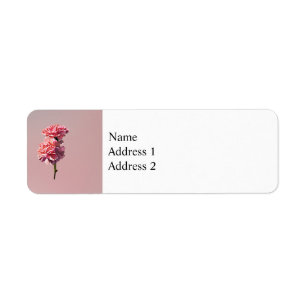 Two Pink Carnations Return Address Label