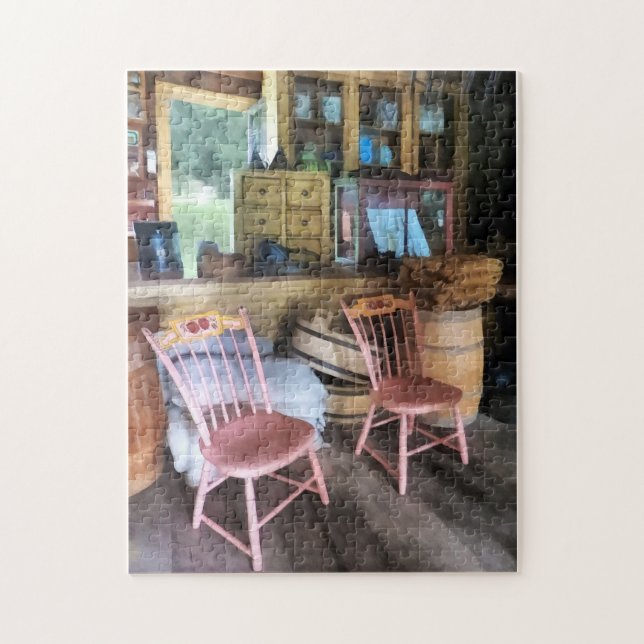 Two Pink Chairs In General Store Jigsaw Puzzle (Vertical)
