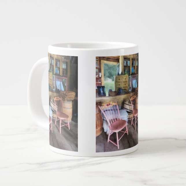 Two Pink Chairs In General Store Large Coffee Mug (Front Left)