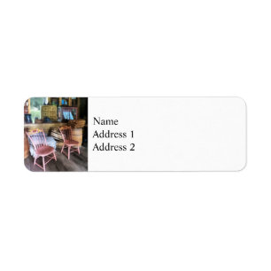 Two Pink Chairs In General Store Return Address Label