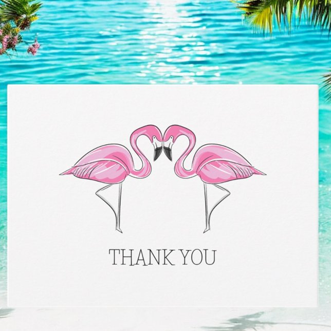 Two Pink Flamingos Together Wedding Shower  Card (Creator Uploaded)