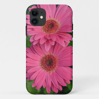 Two pink gerber flowers iPhone 11 case