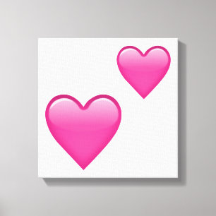 Two Pink Hearts - Emoji Canvas Print