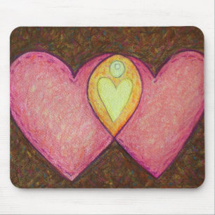 Two Pink Hearts Mousepad