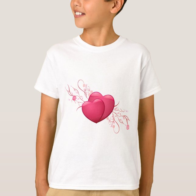 Two Pink Hearts T-Shirt (Front)