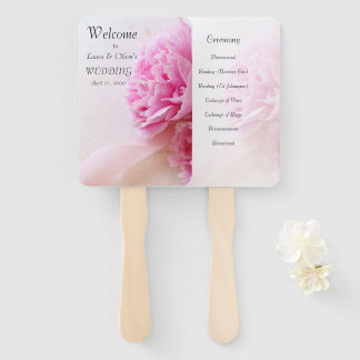 Two pink peonies Set of Fans