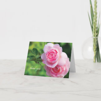 Two Pink Roses, thank you - Note Card