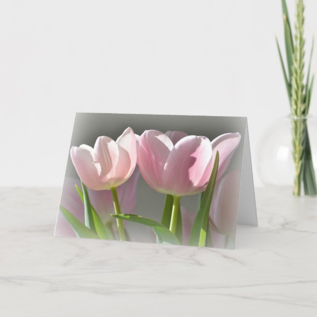 Two Pink Tulips Card (Front)