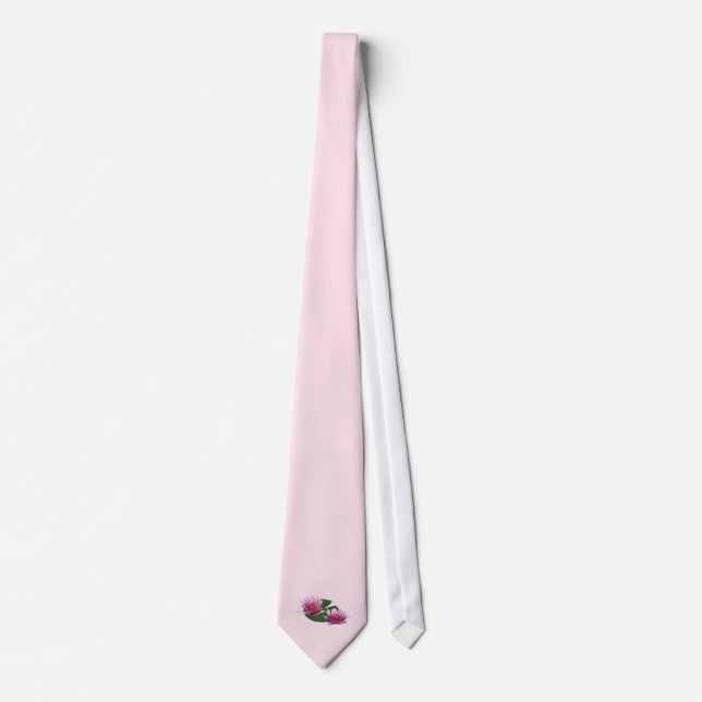 Two Pink Water Lilies Tie (Front)