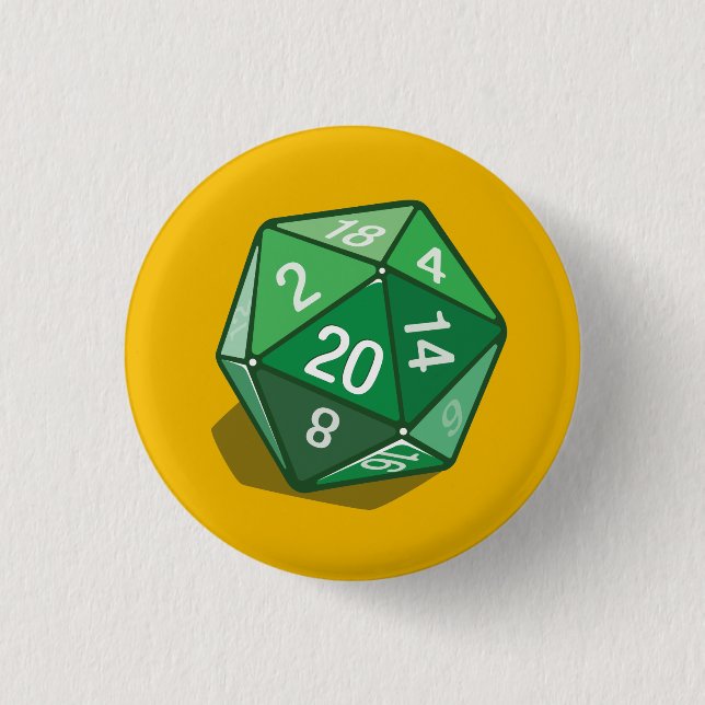 Two Pips - Green D20 3 Cm Round Badge (Front)