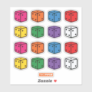 Two Pips  -  Multi-Coloured Dice